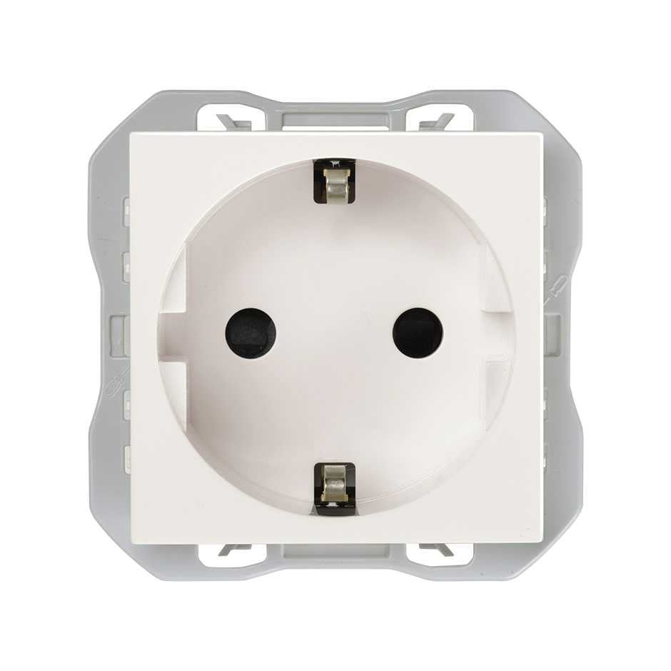 Base de enchufe schuko 16A, Simon serie 270 con embordamiento automático