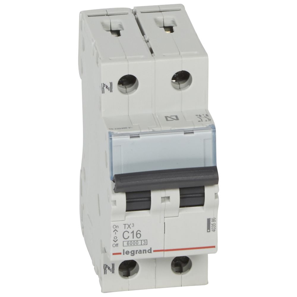 Interruptor magnetotérmico 1P + N - corte a 6kA - 230V~ - curva C - Legrand serie TX³