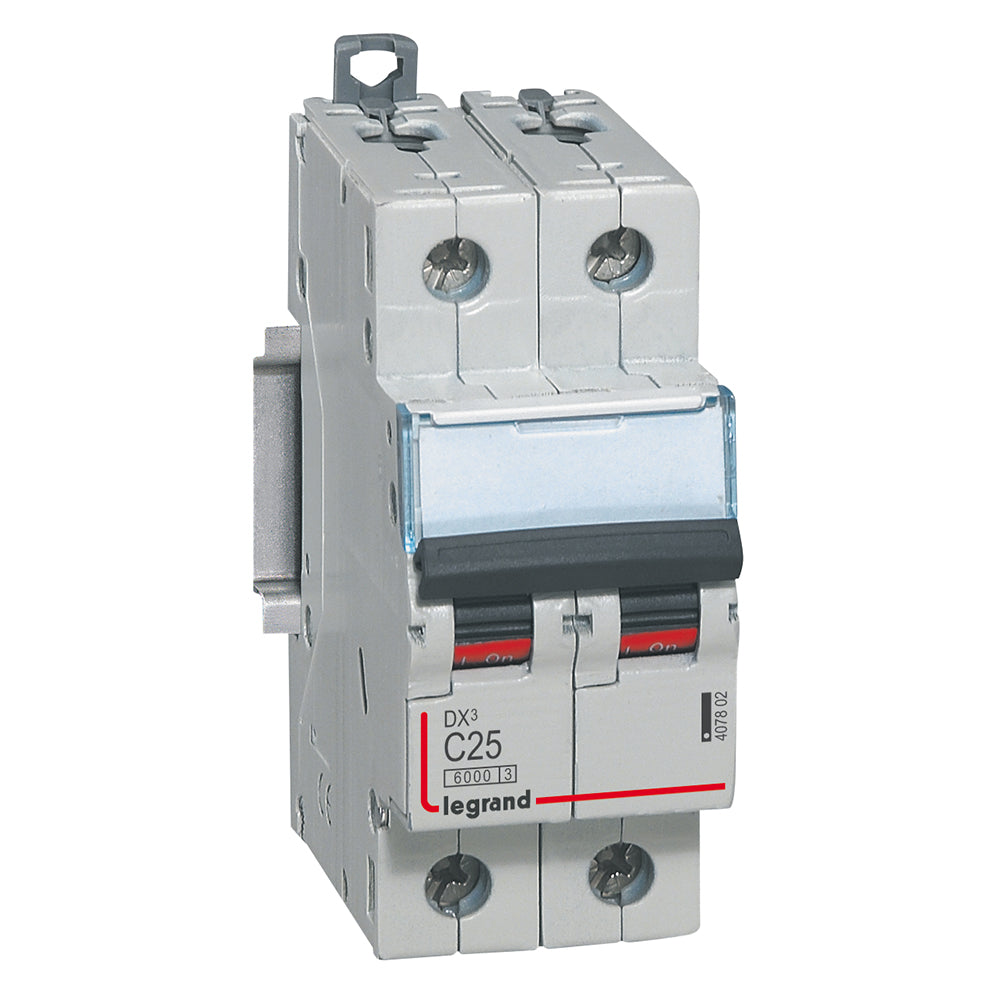 Interruptor magnetotérmico 2 polos - corte a 6/10kA - 230/400V~ - curva C - Legrand serie DX³