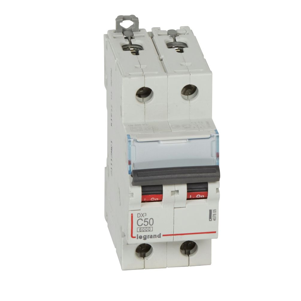 Interruptor magnetotérmico 2 polos - corte a 6/10kA - 230/400V~ - curva C - Legrand serie DX³