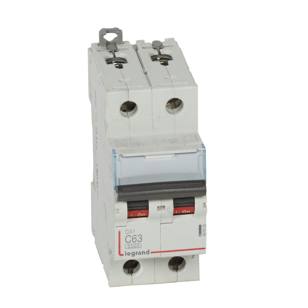 Interruptor magnetotérmico 2 polos - corte a 6/10kA - 230/400V~ - curva C - Legrand serie DX³