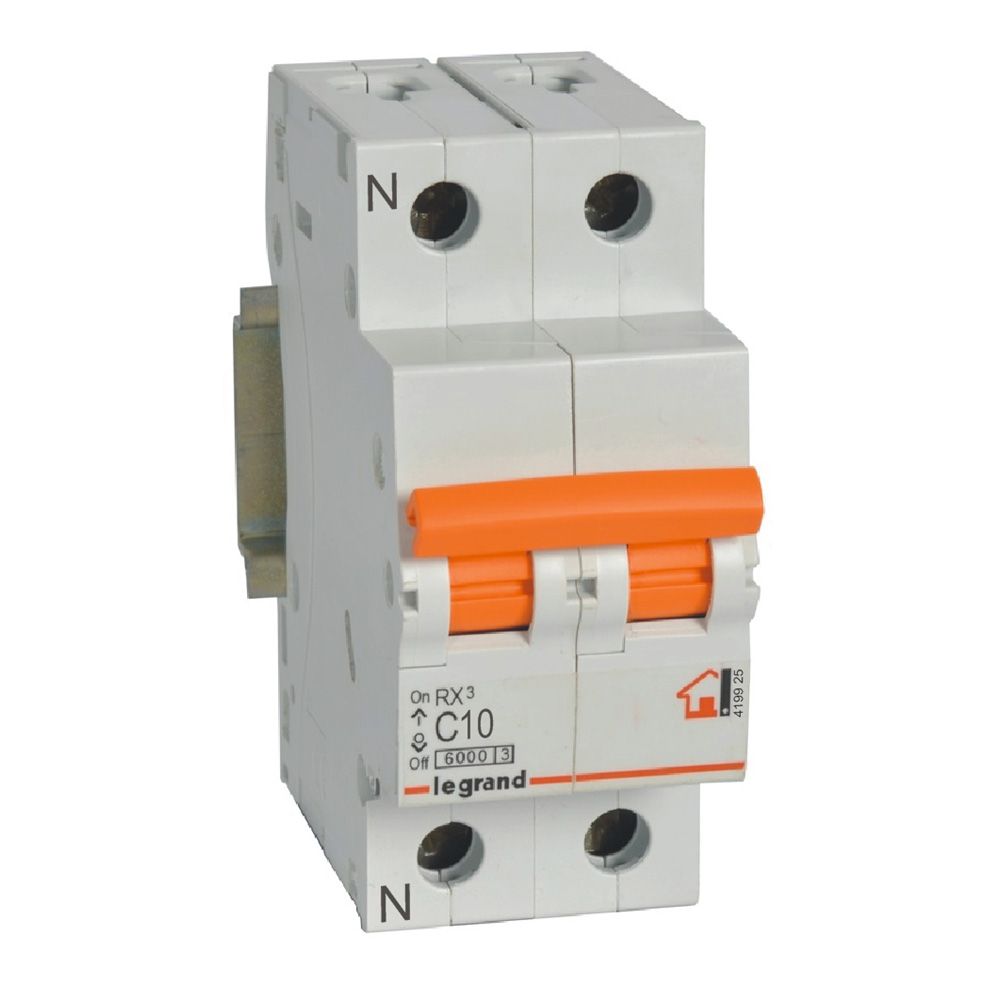 Interruptor magnetotérmico 1P + N - corte a 6kA - 230V~ - curva C - Legrand serie RX³