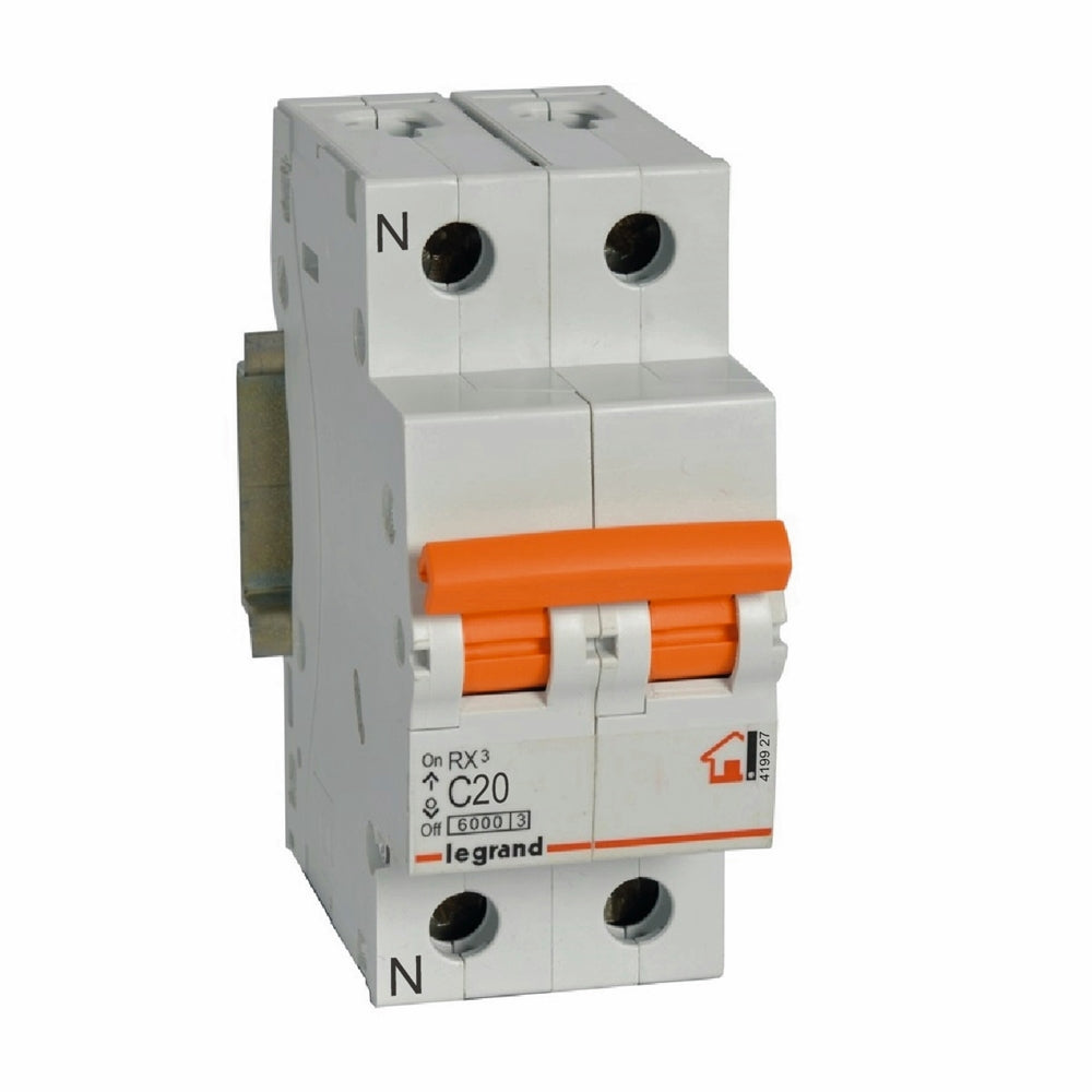 Interruptor magnetotérmico 1P + N - corte a 6kA - 230V~ - curva C - Legrand serie RX³