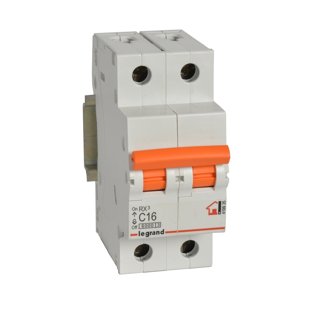 Interruptor magnetotérmico 2 polos - corte a 6kA - 230/400V~ - curva C - Legrand serie RX³