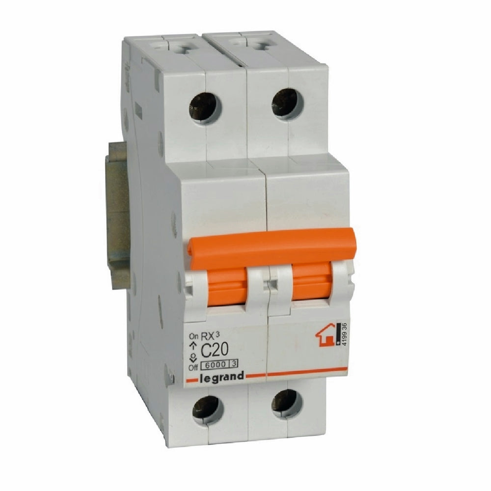 Interruptor magnetotérmico 2 polos - corte a 6kA - 230/400V~ - curva C - Legrand serie RX³