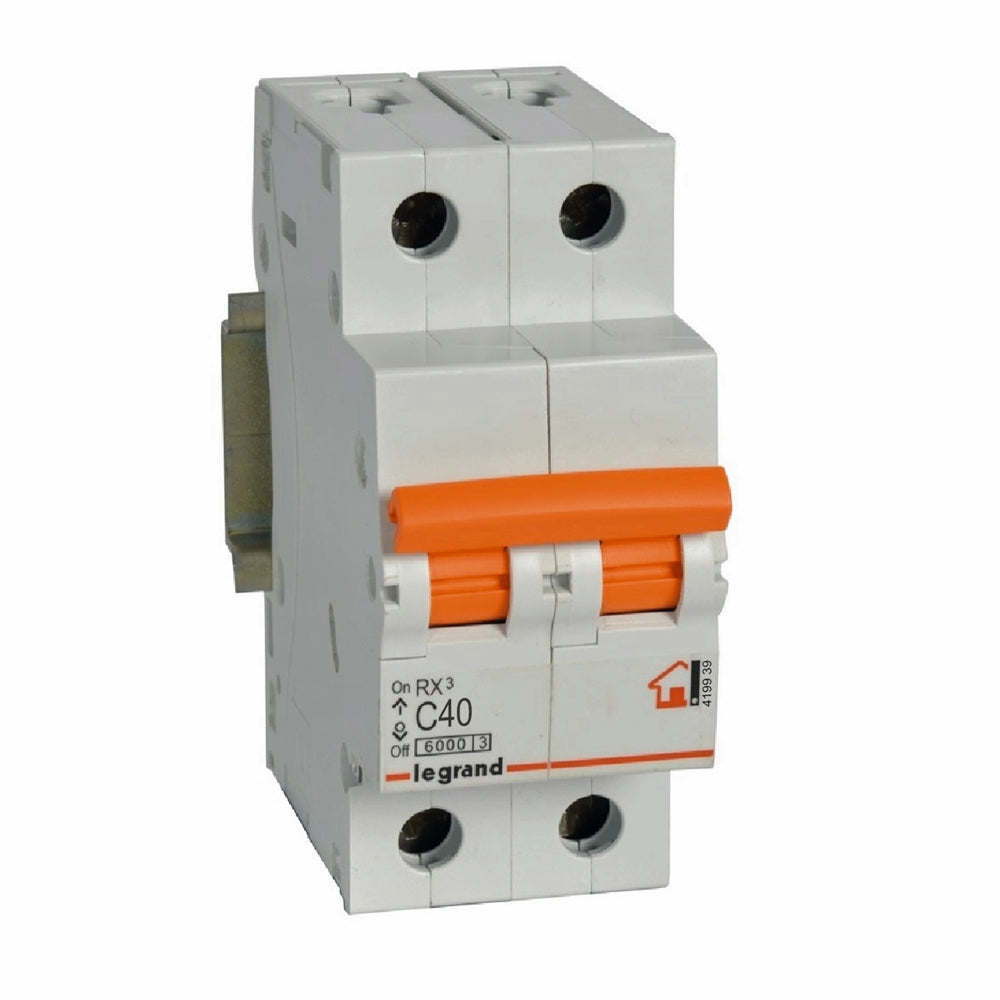 Interruptor magnetotérmico 2 polos - corte a 6kA - 230/400V~ - curva C - Legrand serie RX³