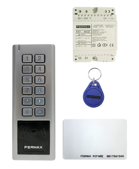 Kit control de accesos antivandálico FERMAX, teclado y proximidad | programable a 4 tipos de acceso, autenticación MIFARE y EM | F05238