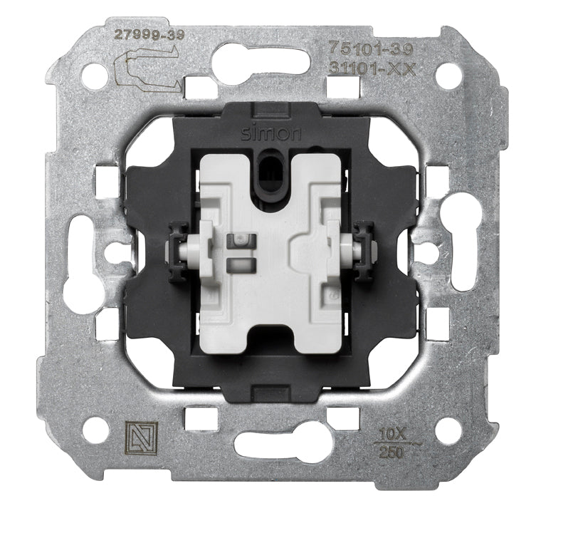 Interruptor unipolar 10 AX 250V~ con sistema de embornamiento rápido Simon 75