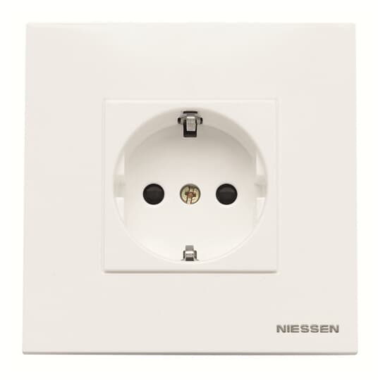 Base enchufe contacto de proptección SCHUCKO 2P+T completa, tapa con bisagras