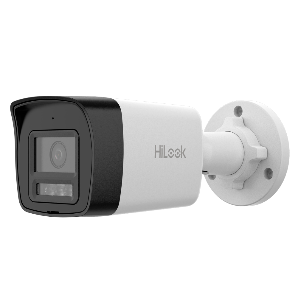 Cámara tipo Bullet IP - Resolución: 4 MP, lente de 2.8 mm - Gran Angular | Micrófono integrado, Hikvision gama Hilook