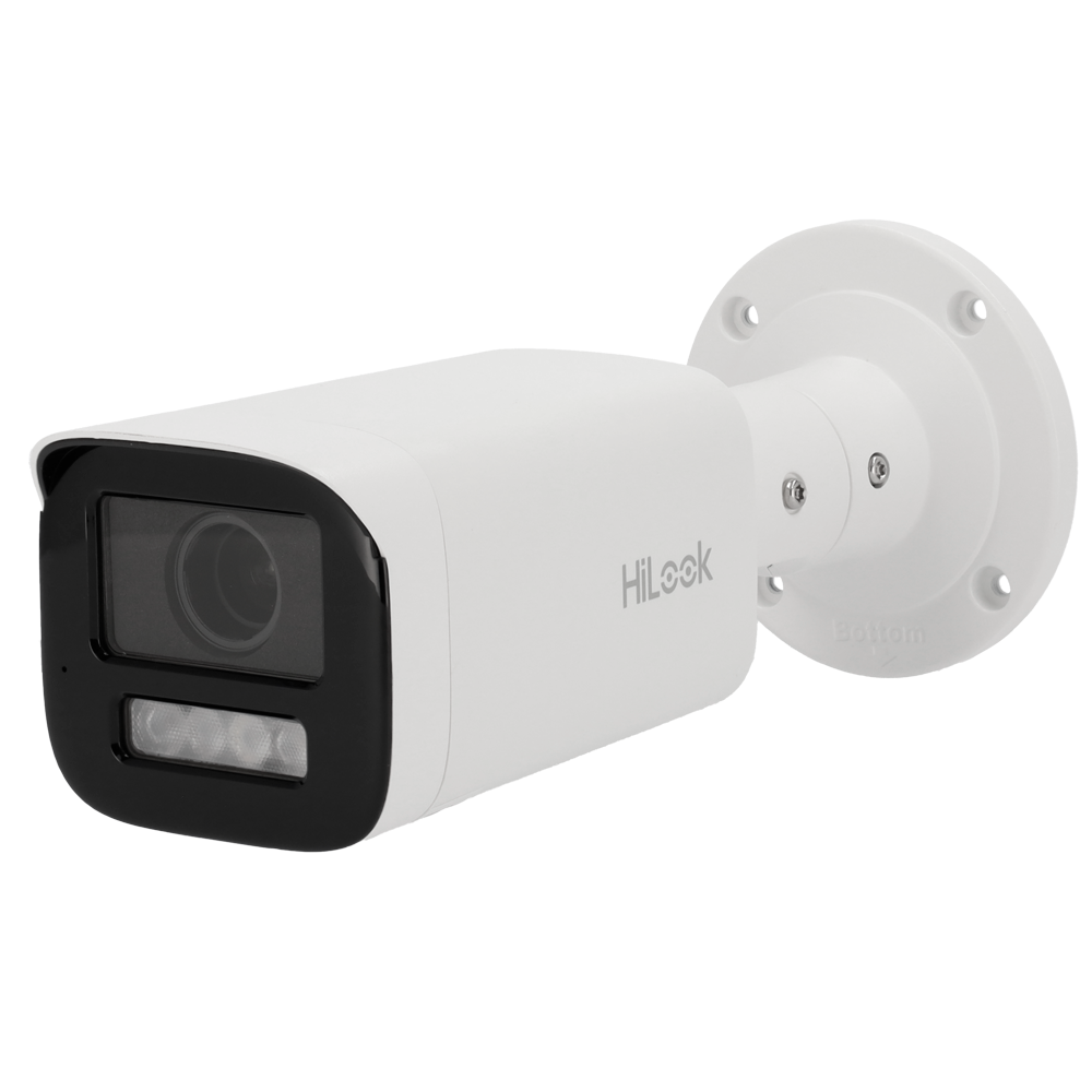 Cámara tipo Bullet IP - Resolución: 6 MP, lente de 2.8-12 mm - Varifocal | Micrófono integrado, Hikvision gama Hilook