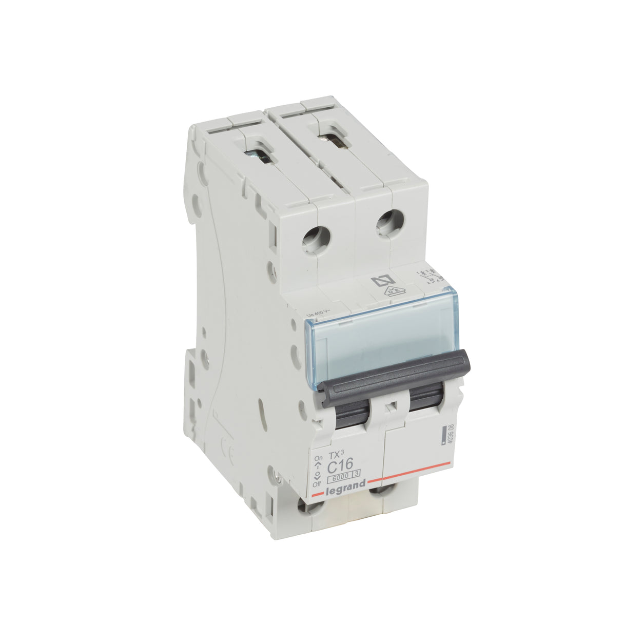 Interruptor magnetotérmico 2 polos - corte a 6kA - 230/400V~ - curva C - Legrand serie TX³