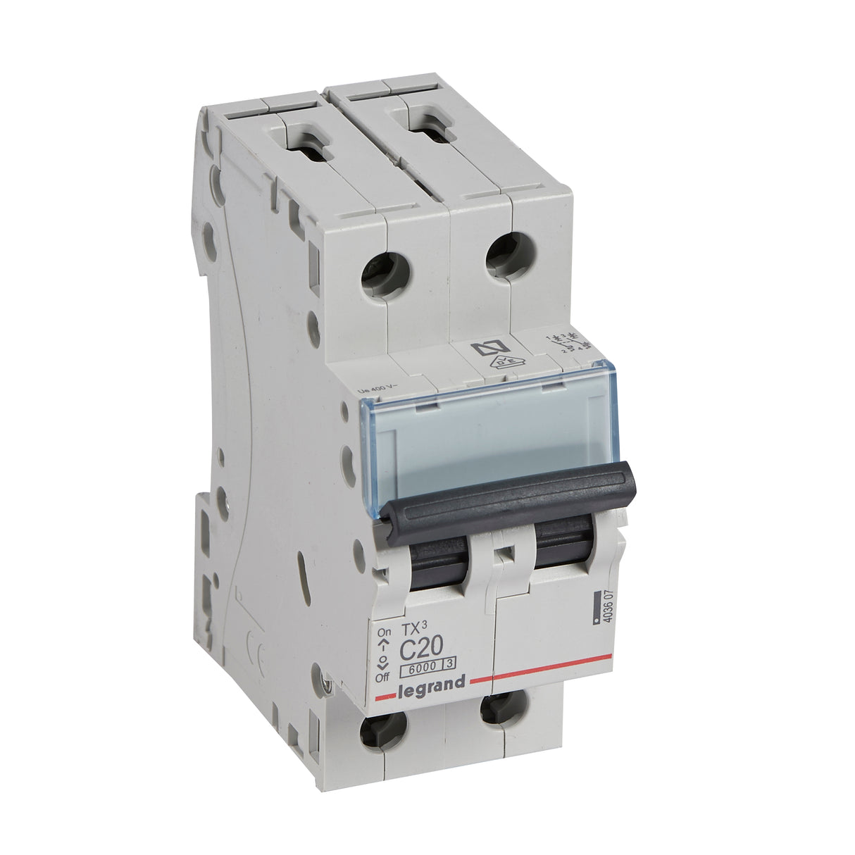 Interruptor magnetotérmico 2 polos - corte a 6kA - 230/400V~ - curva C - Legrand serie TX³