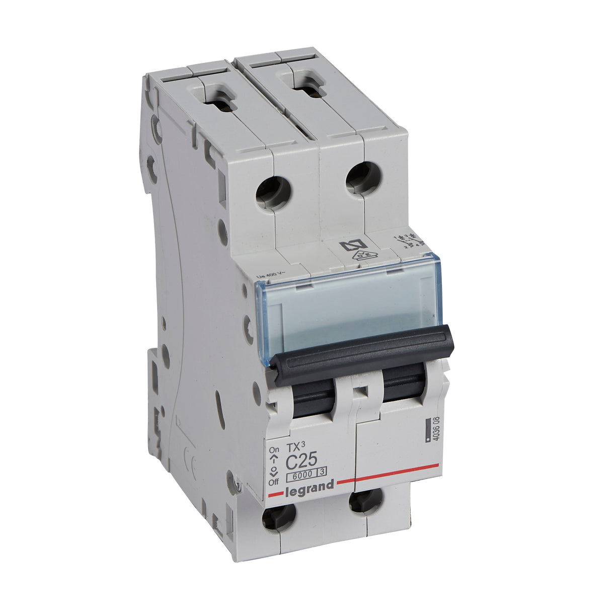 Interruptor magnetotérmico 2 polos - corte a 6kA - 230/400V~ - curva C - Legrand serie TX³
