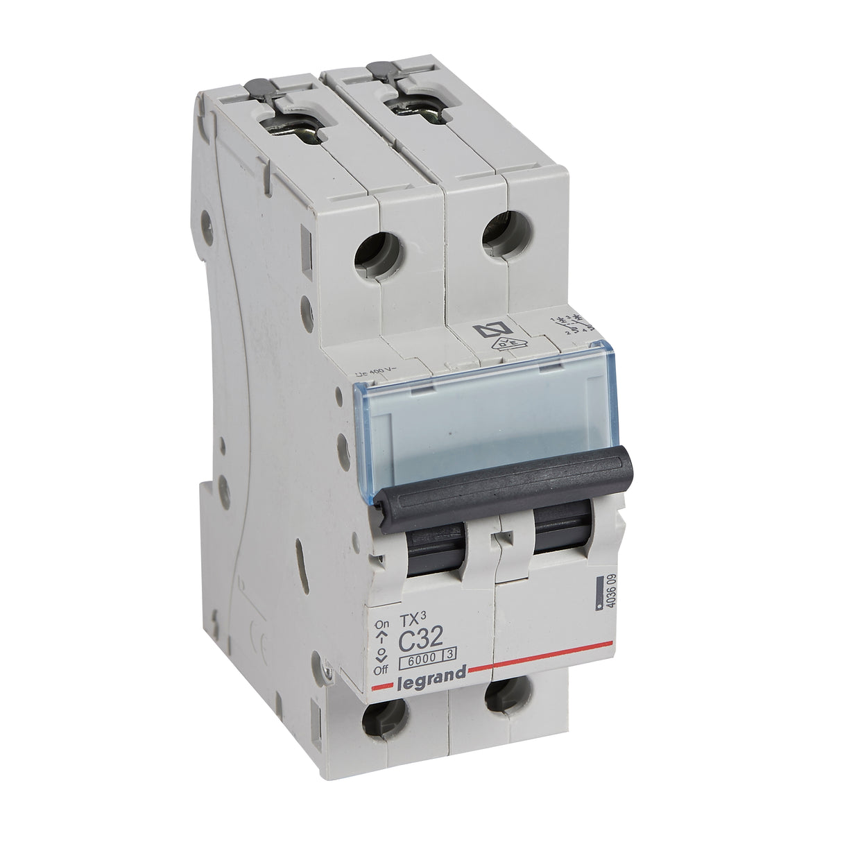 Interruptor magnetotérmico 2 polos - corte a 6kA - 230/400V~ - curva C - Legrand serie TX³