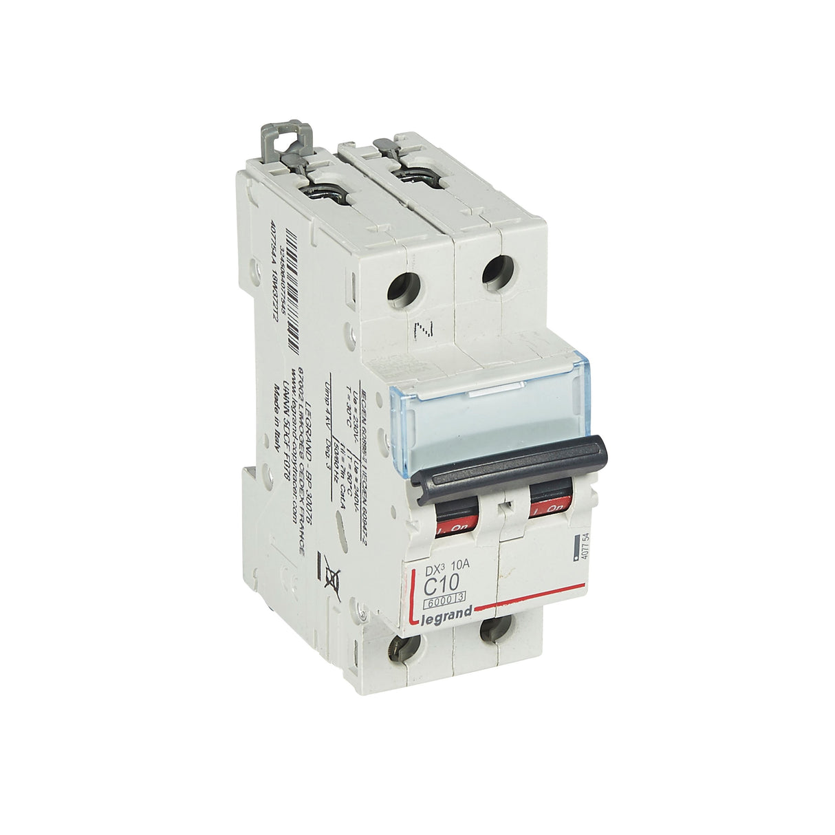Interruptor magnetotérmico 1P + N - corte a 6/10kA - 230V~ - curva C - Legrand serie DX³