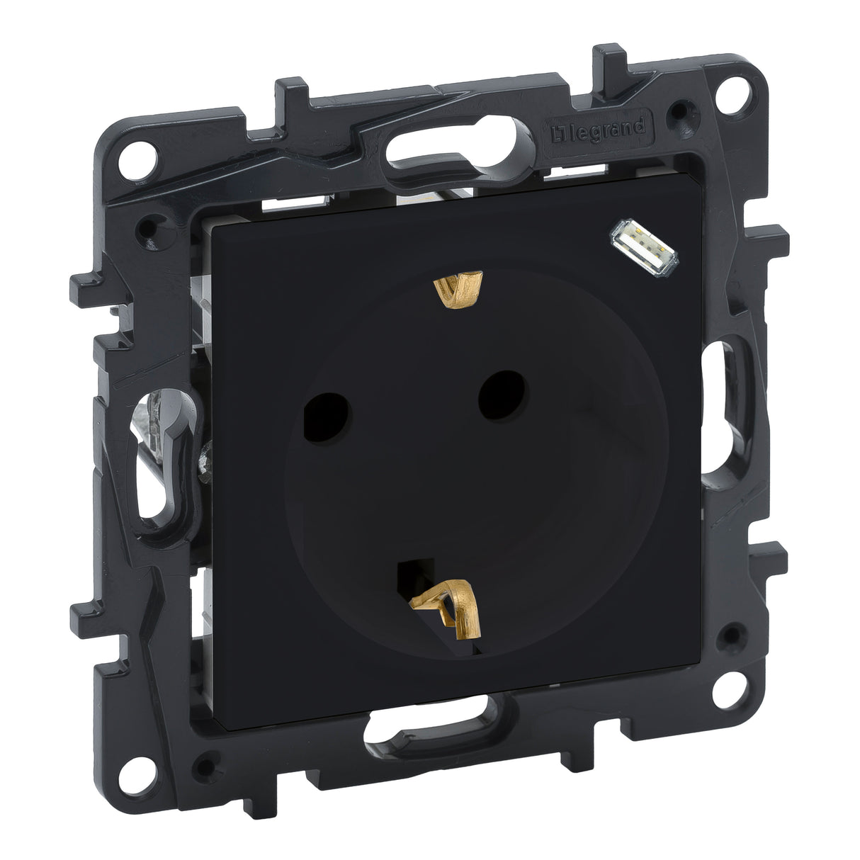 Enchufe, Schuko con puerto USB tipo C 16A Legrand serie Niloé Step