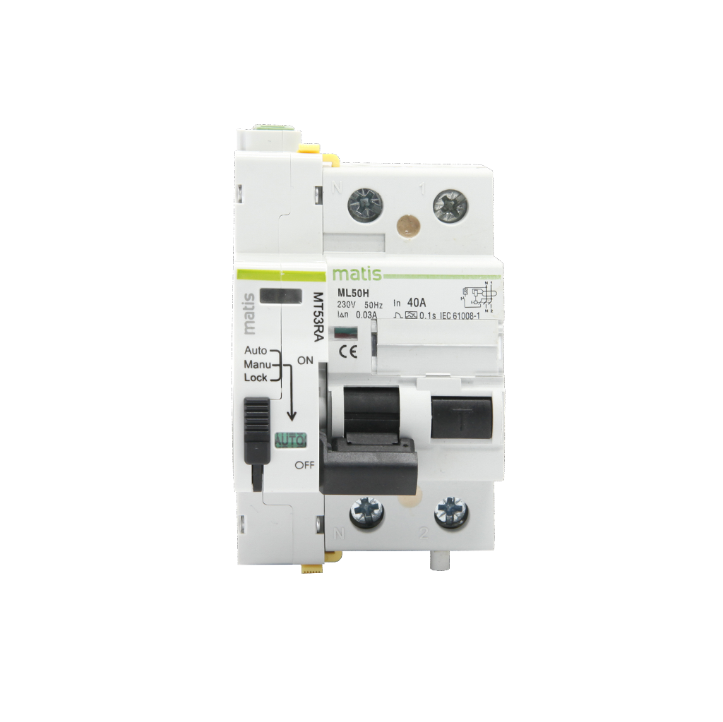 Reconectador automático diferencial 2 polos, 40A/30mA poder de corte: 10kA alta inmunidad - 230V aux, Maxge