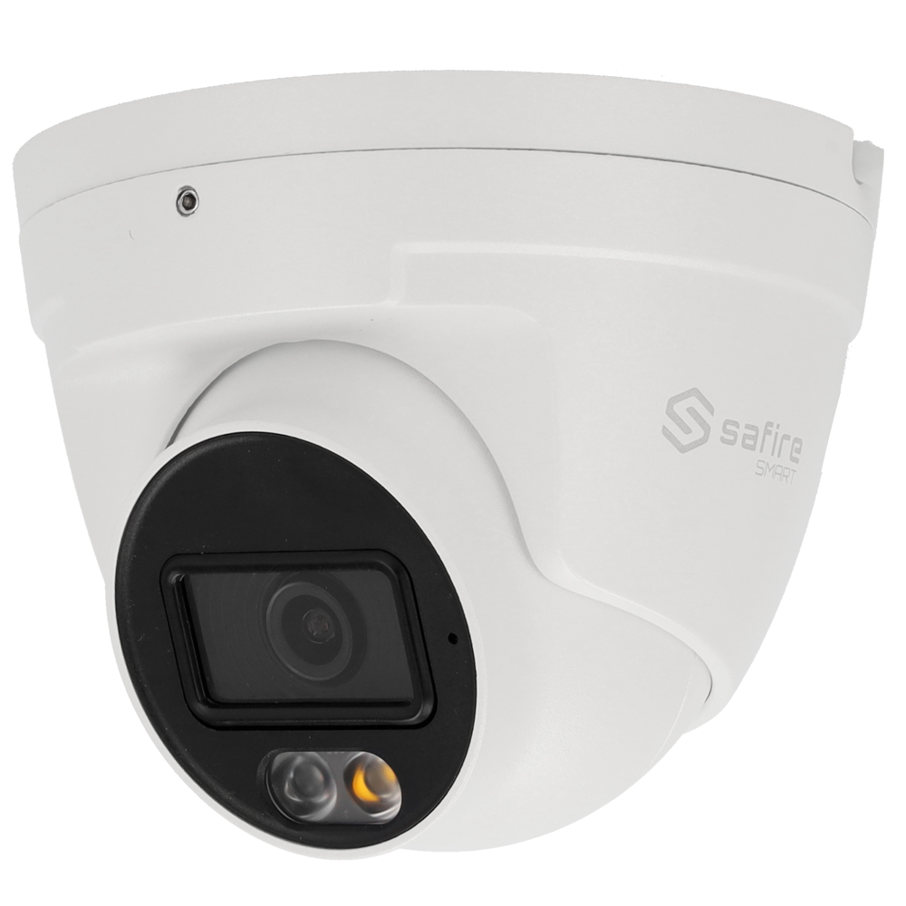 Cámara tipo Turret IP - Resolución: 6 MP, lente de 2.8 mm - Gran Angular | Micrófono integrado, Safire Smart