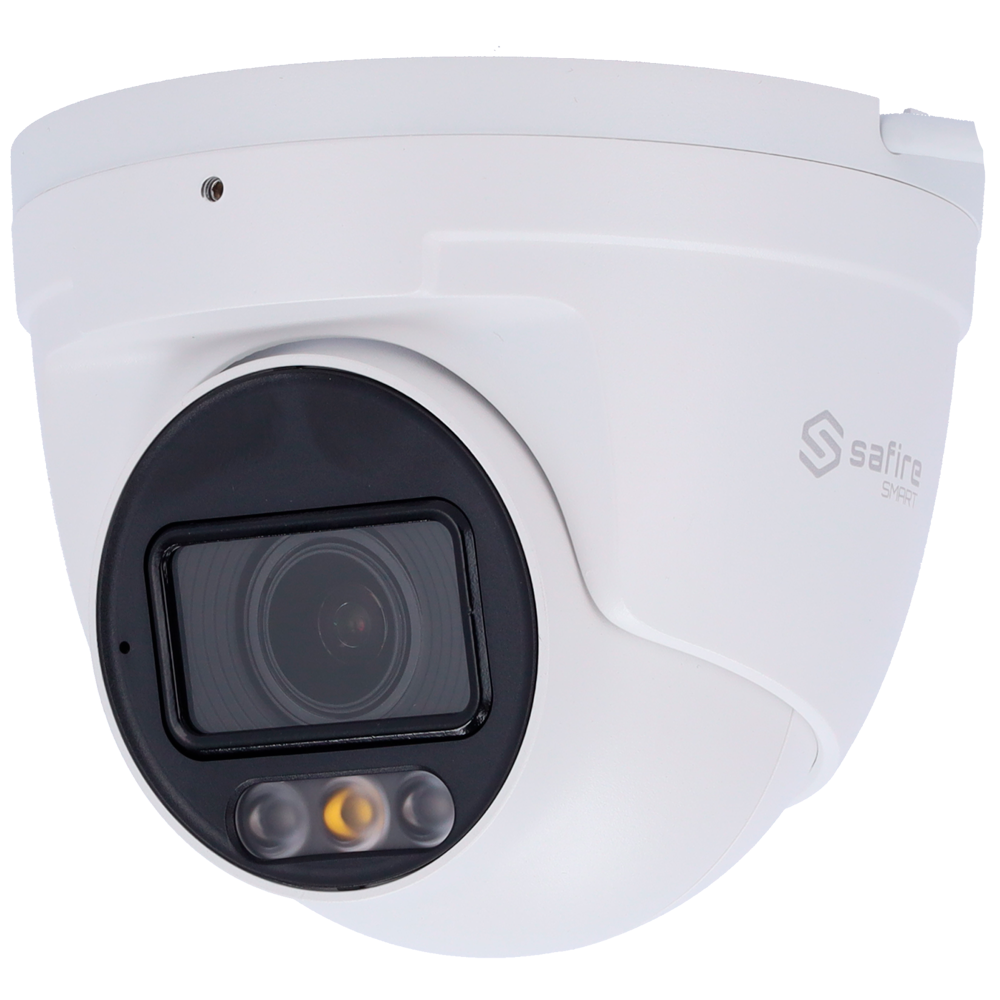 Cámara tipo Turret IP - Resolución: 4 MP, lente de 2.8 mm - Gran Angular | Lente motorizada, Safire Smart