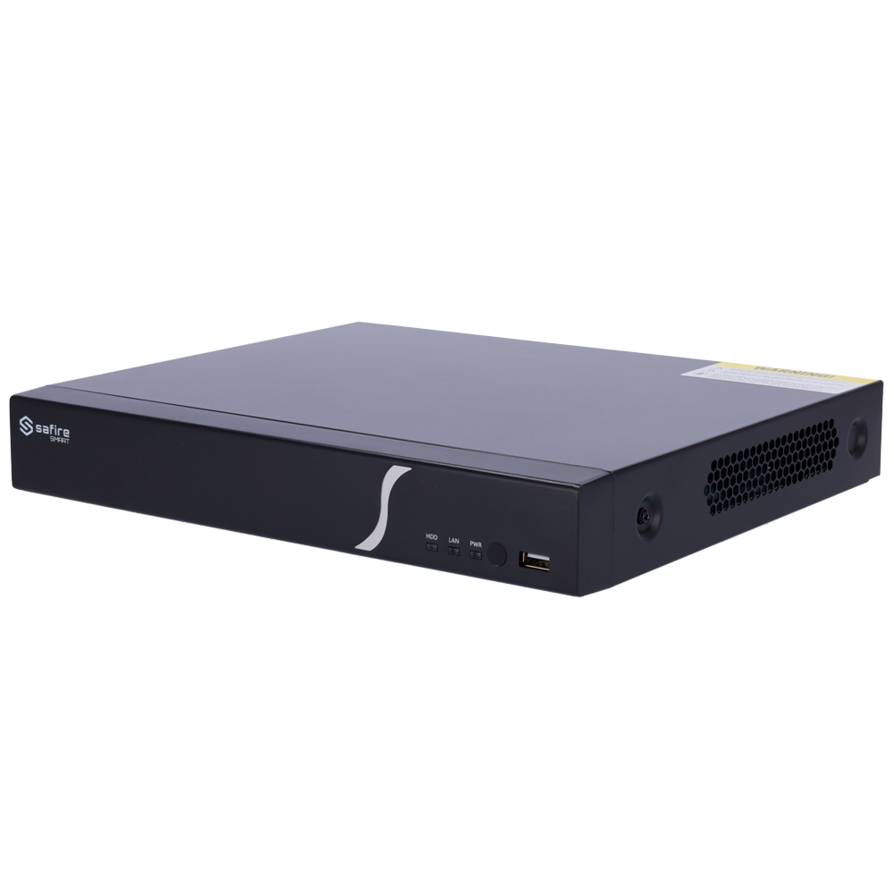 Grabador NVR IP de 4 canales - Resolución hasta 8 Mpx | Ancho de banda 80Mbps, Safire Smart