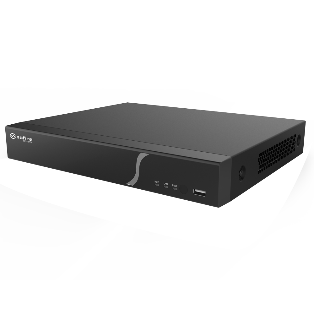 Grabador NVR IP de 8 canales - Resolución hasta 12 Mpx | Ancho de banda 80Mbps, Safire Smart