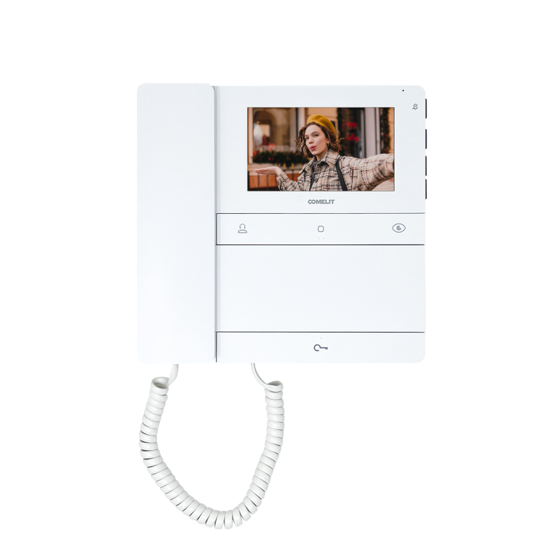 Monitor COMELIT con auricolar y pantalla a color de 4,3" | modelo CHRONOS compatible con SIMPLEBUS 2 - CR7701