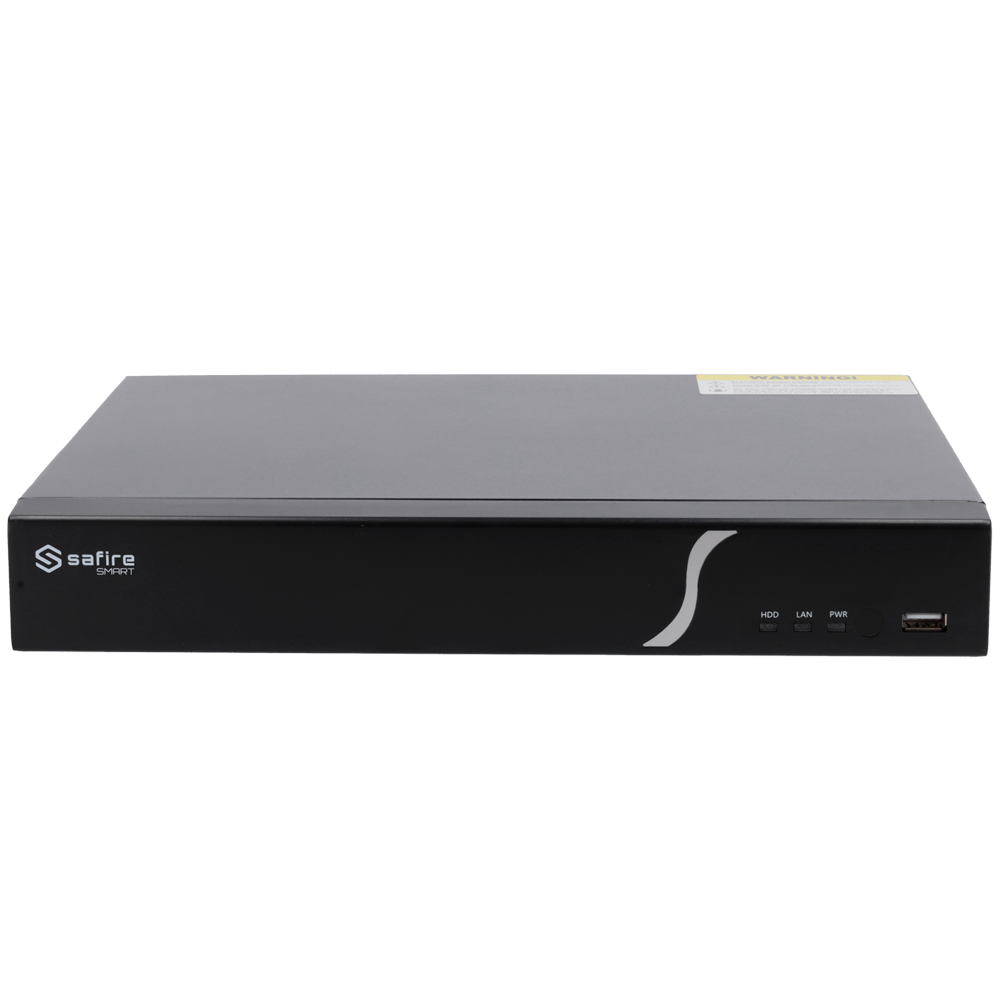 Grabador NVR IP de 4 canales + 4 puertos PoE - Resolución hasta 8 Mpx | Ancho de banda 80Mbps, Safire Smart