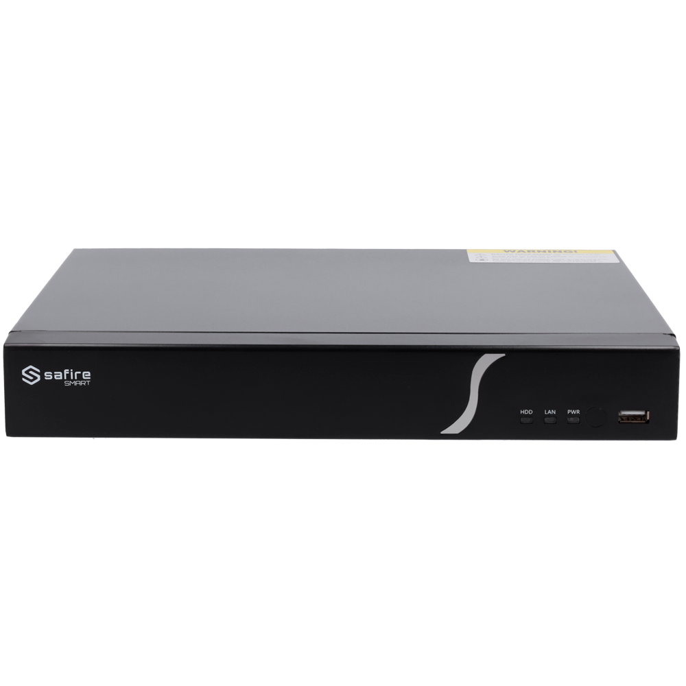 Grabador NVR IP de 8 canales - Resolución hasta 8 Mpx | Ancho de banda 80Mbps, Safire Smart