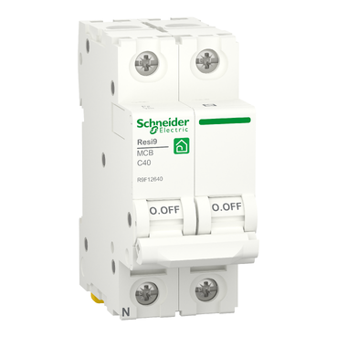 Interruptor magnetotermico 1P + N - corte: 6kA, curva C, Schneider serie Resi9