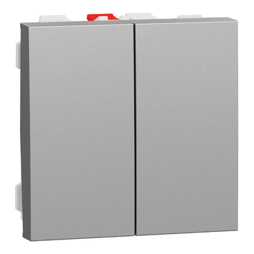 Conmutador doble de 2 módulos, 10A, Schneider serie New Unica, embordamiento automático