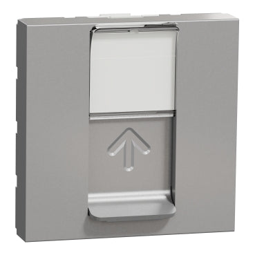 Toma de datos plana RJ45 UTP-6 de 2 módulos, Schneider serie New Unica