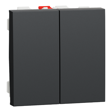 Conmutador doble de 2 módulos, 10A, Schneider serie New Unica, embordamiento automático