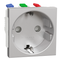 Enchufe Schuko de 2 módulos, 16A, Schneider serie New Unica, embordamiento automático