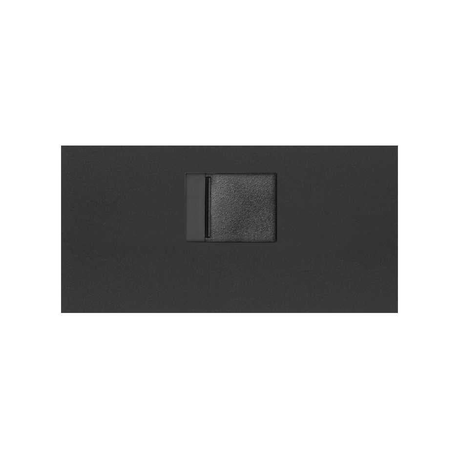 Tapa de voz y datos con guardapolvo para 1 conector RJ45 negro mate Simon 100