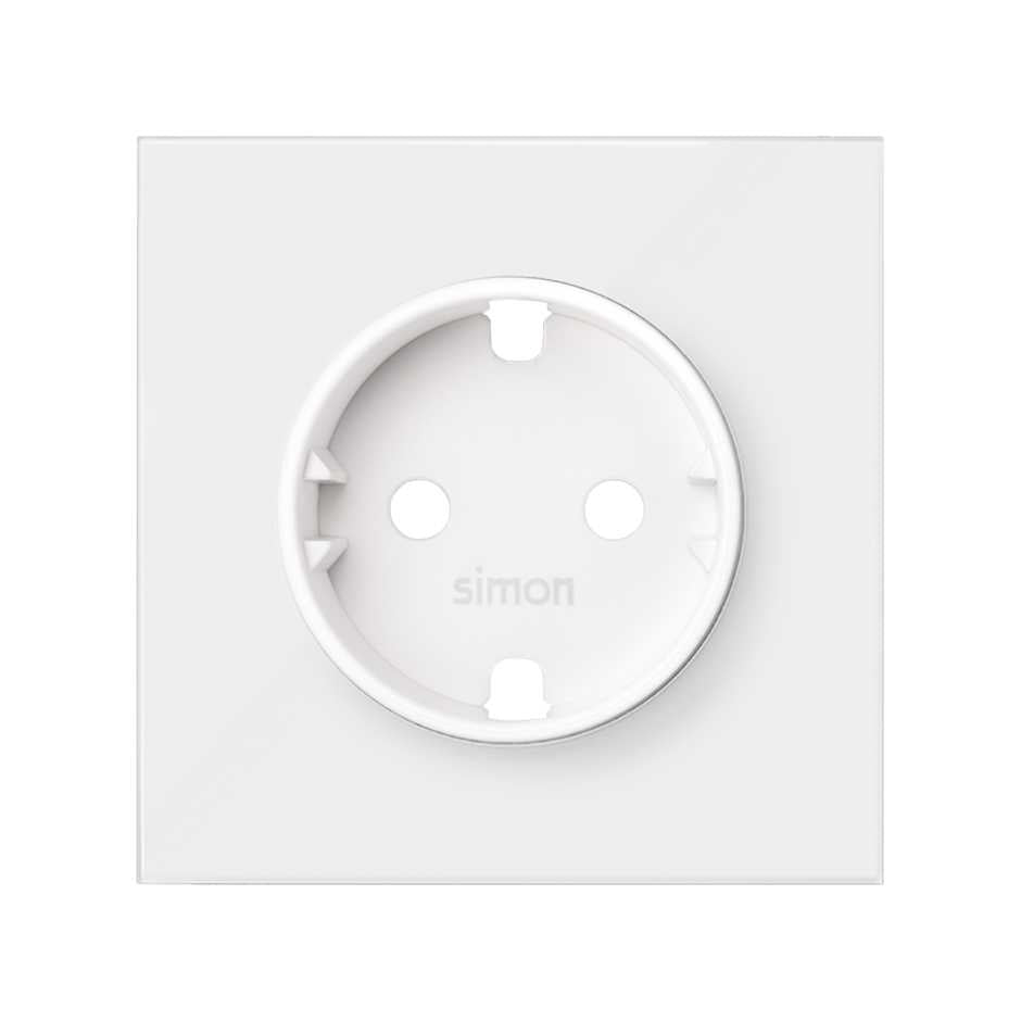 Tapa para la base de enchufe schuko blanco mate Simon 100