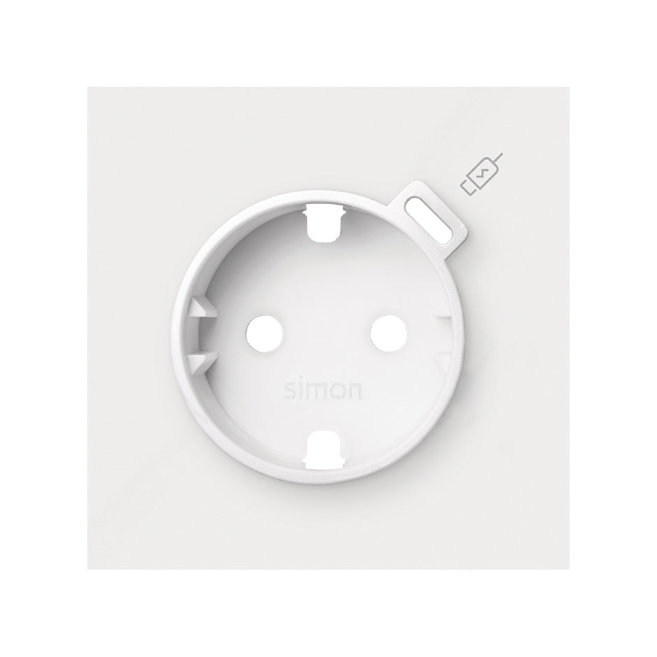 Tapa para base schuko con cargador USB C blanco mate Simon 100