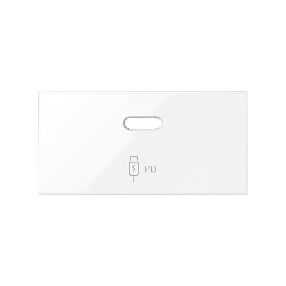 Tapa cargador USB C blanco brillante Simon 100