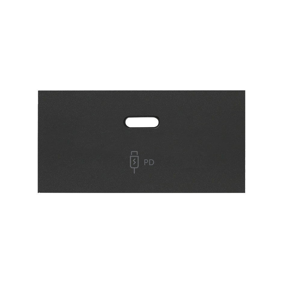 Tapa cargador USB C negro mate Simon 100