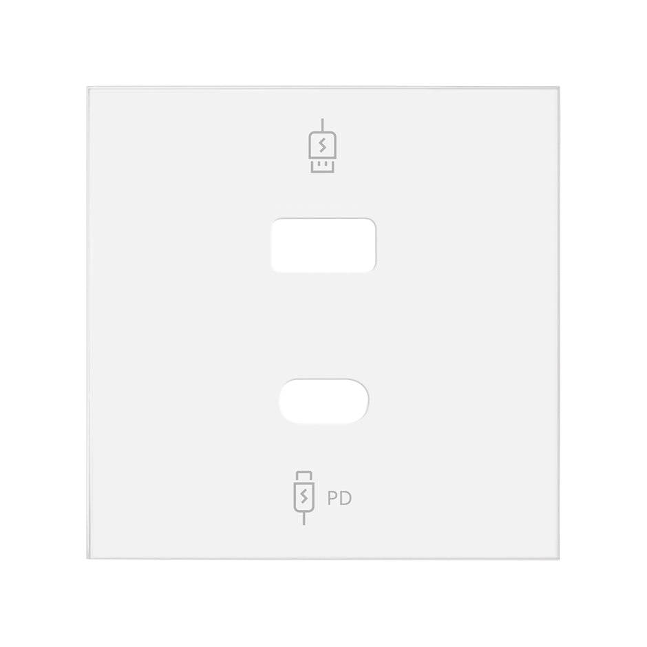 Tapa cargador USB C+A blanco mate Simon 100