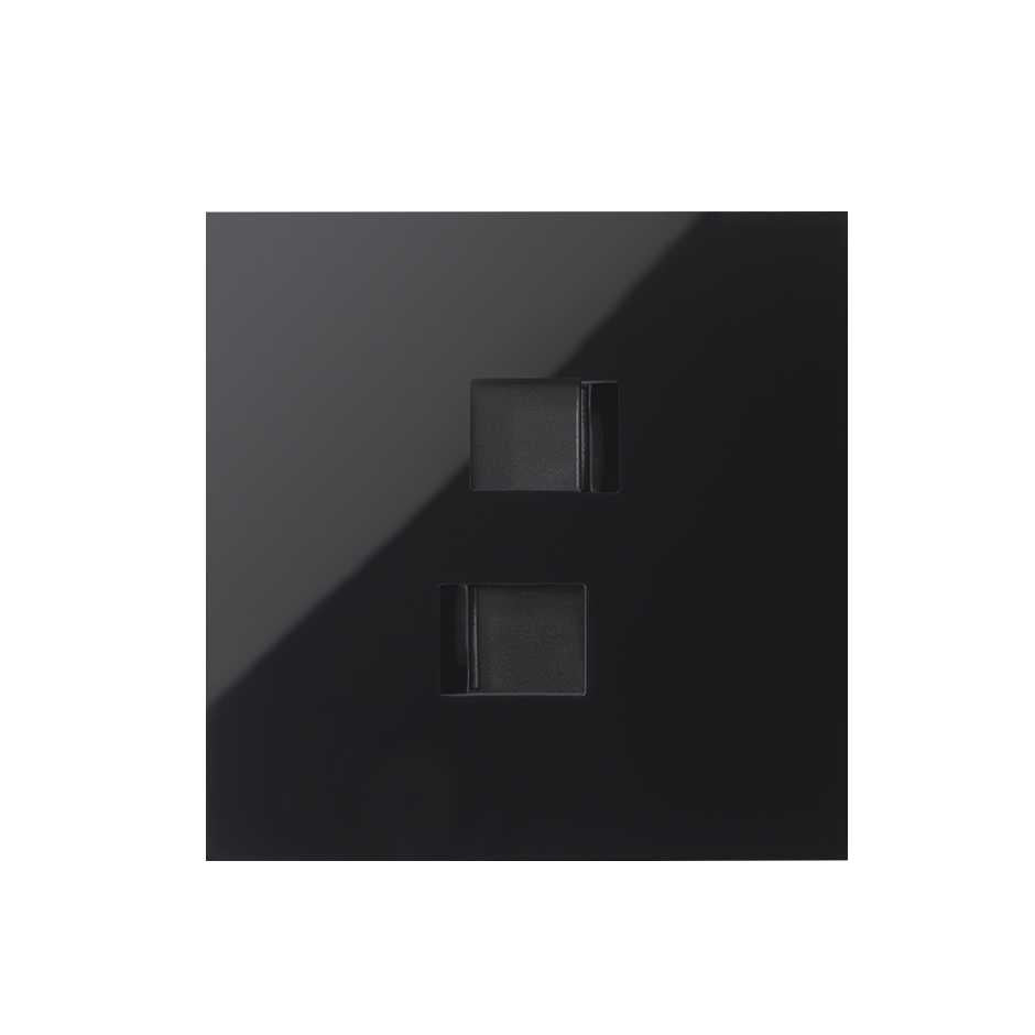 Kit front para 1 elemento con 2 conectores RJ45 negro brillante Simon 100