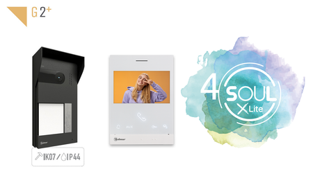 Kit videoportero GOLMAR para 1 vivienda; con placa antivandálica SOUL,  pantalla de 4,3" manos libres, S5110/ART 4 XLITE