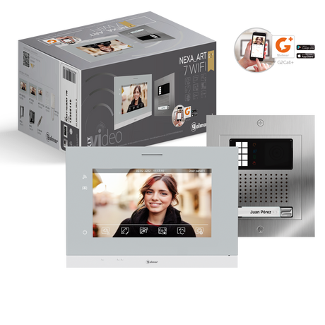 Kit videoportero GOLMAR para 1 vivienda; placa NEXA | pantalla de 7" manos libres y desvío de llamada por Wi-Fi, NX5110 / ART 7W