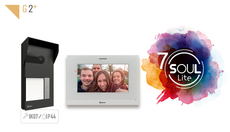 Kit videoportero GOLMAR para 1 vivienda; con placa antivandálica SOUL, pantalla de 7" manos libres, S5110 / ART 7 LITE