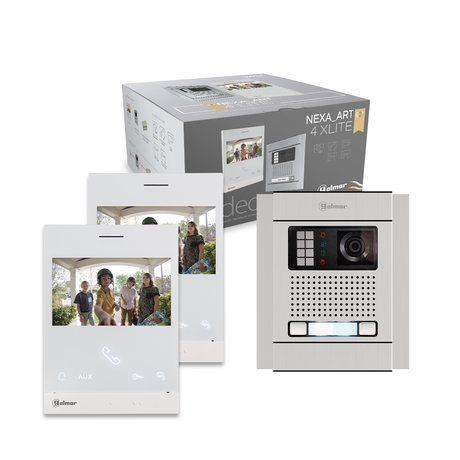 Kit videoportero GOLMAR para 2 vivivendas; placa NEXA | pantalla 4.3" manos libres, N5220 / ART 4 XLITE
