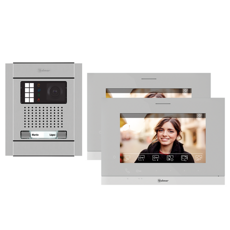 Kit videoportero GOLMAR para 2 viviendas; placa NEXA | pantalla 7" manos libres, N5220 / ART 7 LITE