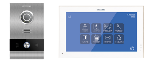 Kit Videoportero IP FERMAX, para 1 vivienda pantalla táctil  10" | pre-programado (Plug&Play), control desde móvil app MEET ME | F01506