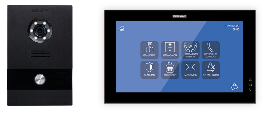 Kit Videoportero IP FERMAX, para 1 vivienda pantalla táctil  10" | pre-programado (Plug&Play), control desde móvil | F01507