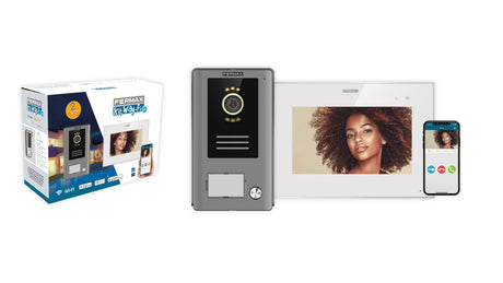 Kit Videoportero 2 hilos FERMAX, para 1 vivienda manos libres 7" | pre-programado (Plug&Play), control desde móvil app Way-Fi Plus | F01571