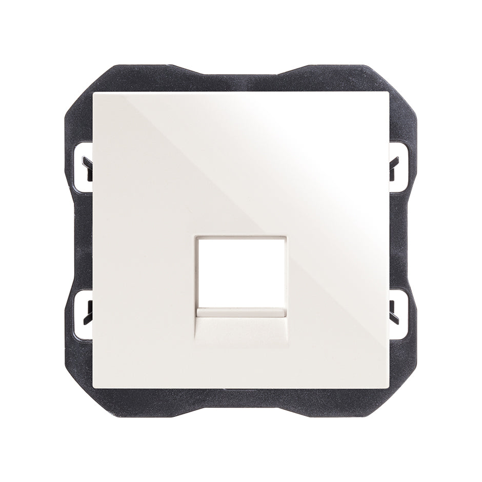 Tapa de voz y datos plana con guardapolvo para 1 conector RJ45  Simon 270